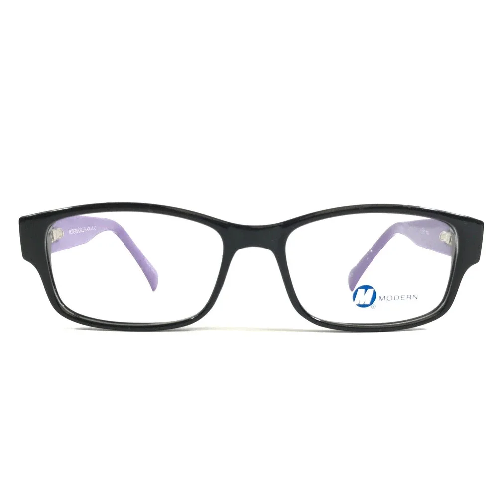 Modern Eyeglasses Frames CHILL BLACK/LILAC Rectangle Full Rim 51-17-140